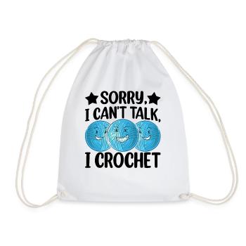 Idées de crochet amusantes - Désolé, je ne peux pas parler, je crochete - Sac de sport léger - blanc - Devant
