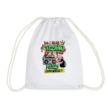 Hardcore Rave Music Raver 90s EDM House DJ Rave - Drawstring Bag - white - Front