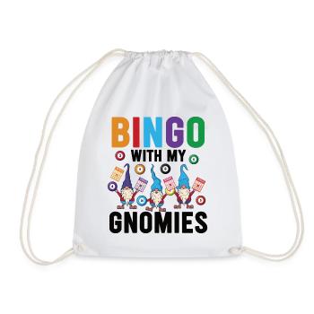 Bingo Mit Meinen Gnomies Lustiges Bingo - Turnbeutel - Weiß - Vorne