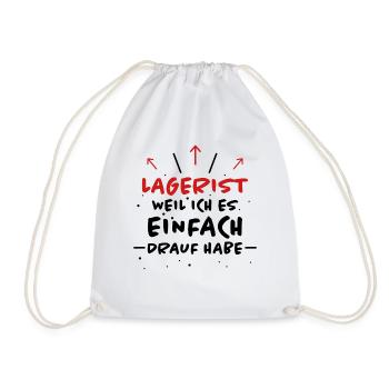 Lagerist Spruch Logistik Lustige Lagerist Geschenk - Turnbeutel - Weiß - Vorne