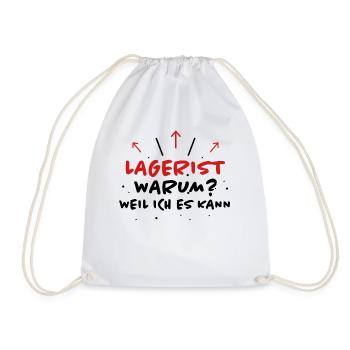Lagerist Spruch Logistik Lustige Lagerist Geschenk - Turnbeutel - Weiß - Vorne