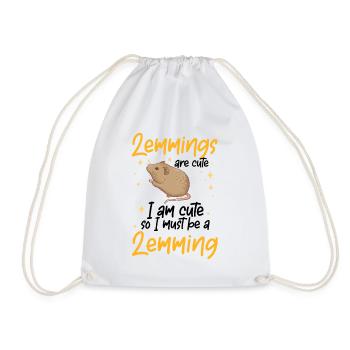 Lemming Is Cute Vole Lemming - Drawstring Bag - white - Front