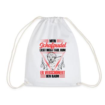 Sheep poodle beautifies the room Shepherd Poodle - Drawstring Bag - white - Front