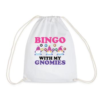 Bingo Mit Meinen Gnomies Lustiges Bingo - Turnbeutel - Weiß - Vorne