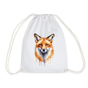 Foxy Watercolor - Un pinceau avec la nature - Sac de sport léger - blanc - Devant