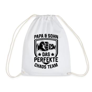 Papa & Sohn das perfekte chaos Team - Papa - Turnbeutel - Weiß - Vorne