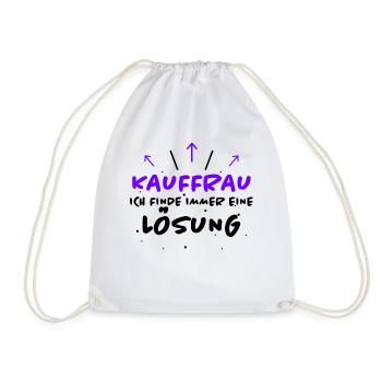 Kauffrau Spruch Verkäuferin Witz Kauffrau Geschenk - Turnbeutel - Weiß - Vorne