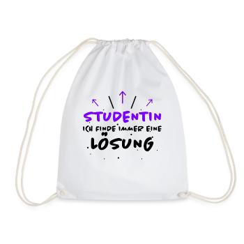 Studentin Spruch Universität Studentin Geschenk - Turnbeutel - Weiß - Vorne