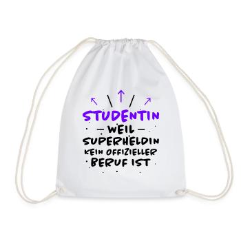 Studentin Spruch Universität Studentin Geschenk - Turnbeutel - Weiß - Vorne
