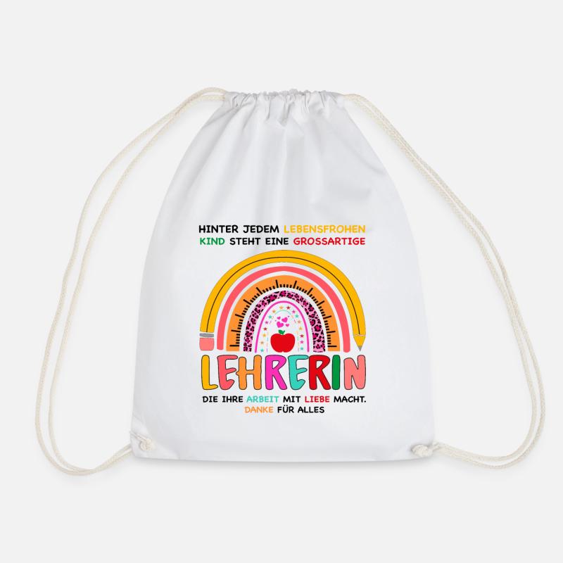 Lehrerin Spruch Geschenke Lehrerinnen Abschied - Turnbeutel - Weiß