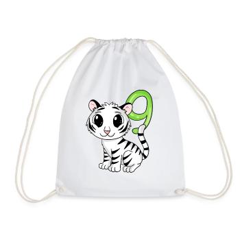 9ème anniversaire motif tigre - 9 ans - Sac de sport léger - blanc - Devant