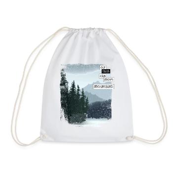 Our faith can move mountains - Drawstring Bag - white - Front