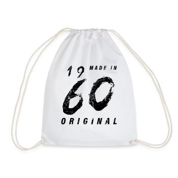 Made In 1960's Original Birthday Grunge Distressed - Drawstring Bag - white - Front