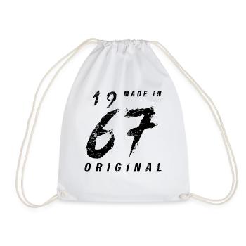 Made In 1967 Original Birthday Grunge Distressed - Drawstring Bag - white - Front