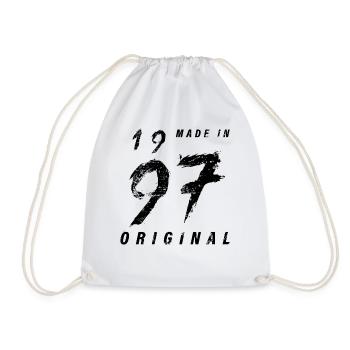 Made In 1997 Original Birthday Grunge Distressed - Drawstring Bag - white - Front
