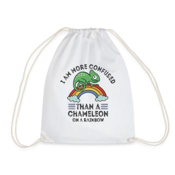 I'm more confused than a chameleon - Drawstring Bag - white - Front