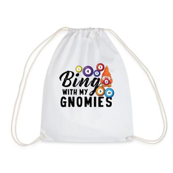 Bingo Mit Meinen Gnomies Lustiges Bingo - Turnbeutel - Weiß - Vorne