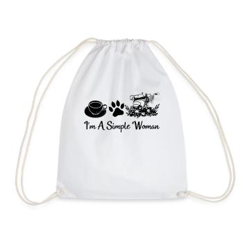 Je suis une femme simple - Amoureux de la couture Amoureux des chats - Sac de sport léger - blanc - Devant