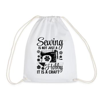 Sewing is not just a hobby it is a craft - Sewing - Drawstring Bag - white - Front