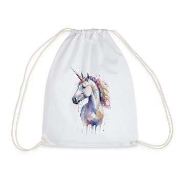 Portrait de licorne magique - Aquarelle - Sac de sport léger - blanc - Devant