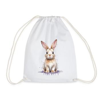 Aquarelle de lapin - Un bon moment de saut - Sac de sport léger - blanc - Devant