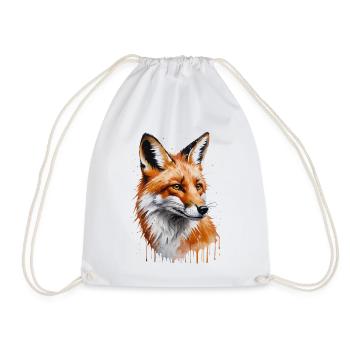 Foxy Watercolor - Un pinceau avec la nature - Sac de sport léger - blanc - Devant