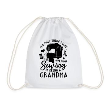The only thing I love more than sewing is being a - Drawstring Bag - white - Front