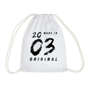 Made In 2003 Original Birthday Grunge Distressed - Drawstring Bag - white - Front