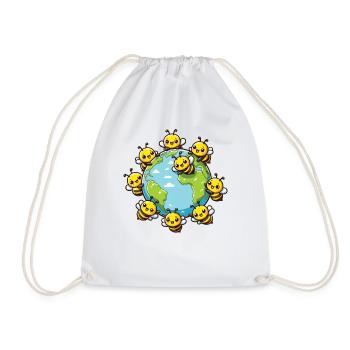 Sauvez la Terre Les abeilles vivent ici Sauvez les abeilles - Sac de sport léger - blanc - Devant