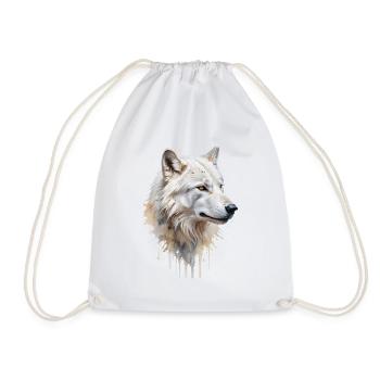 Majestueux loup blanc - Aquarelle - Sac de sport léger - blanc - Devant