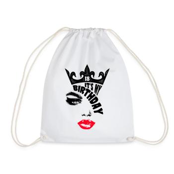 It's My Birthday Queen 18th Birthday Gift - Drawstring Bag - white - Front