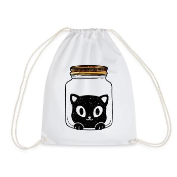 Katze Katzen Geschenkidee - Turnbeutel - Weiß - Vorne