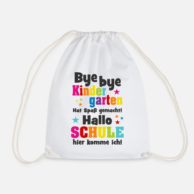 Einschulung Kindergarten Schulkind Schule Geschenk - Turnbeutel - Weiß