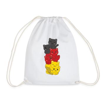 Deutsche flagge Katze deutsch Deutschland Katzen - Turnbeutel - Weiß - Vorne