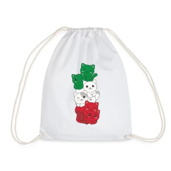 italienische flagge Katze italienisch Italien - Turnbeutel - Weiß - Vorne