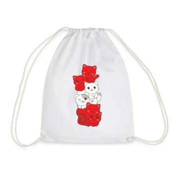 Österreich flagge Katze deutsch Österreich Katzen - Turnbeutel - Weiß - Vorne