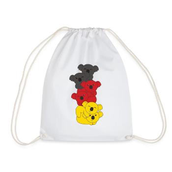 German flag Koala German Germany - Drawstring Bag - white - Front
