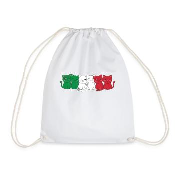 italienische flagge Katze italienisch Italien - Turnbeutel - Weiß - Vorne