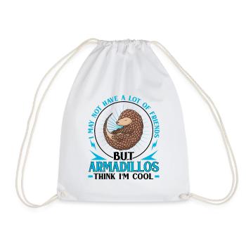 Armadillos Find Me Cool Armadillo Armadillo Armadillo - Drawstring Bag - white - Front