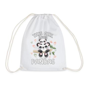 Dieses Maedchen Liebt Pandas - Turnbeutel - Weiß - Vorne
