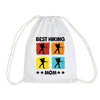 Best Hiking Mom - Drawstring Bag - white - Front