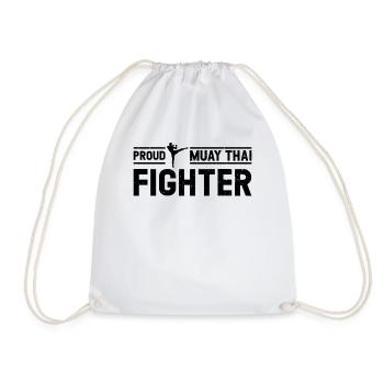 Proud Muay Thai Fighter - Muay Thai Fighter - Drawstring Bag - white - Front