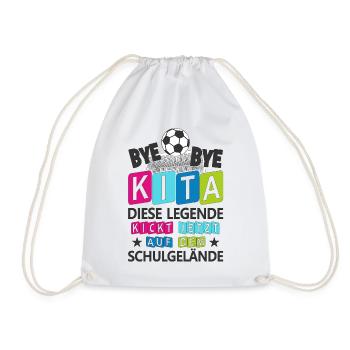 Einschulung Schulkind Fußball Schulanfang Geschenk - Turnbeutel - Weiß - Vorne