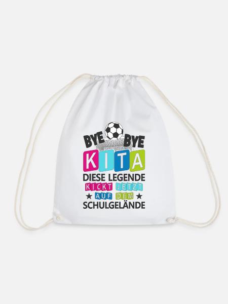 Einschulung Schulkind Fußball Schulanfang Geschenk - Turnbeutel - Weiß