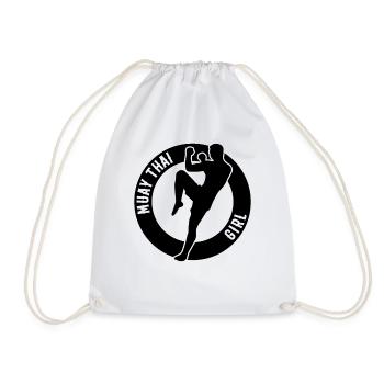Muay Thai Girl Muay Thai Fighter - Drawstring Bag - white - Front