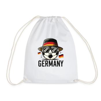 Soccer Ball with Germany Flag Funny Ball - Drawstring Bag - white - Front
