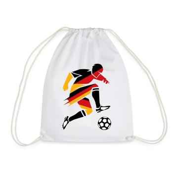 German Football Fan Rebel Illustration - Drawstring Bag - white - Front