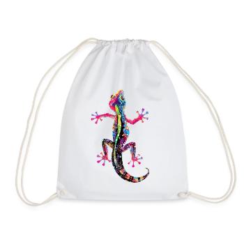 Gecko Lizard Reptile Geckos Lizard Iguana Gekko - Drawstring Bag - white - Front