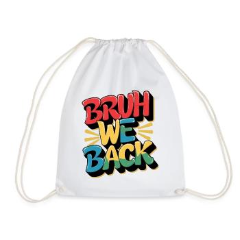 Design récurrent joyeux avec texte coloré - Sac de sport léger - blanc - Devant