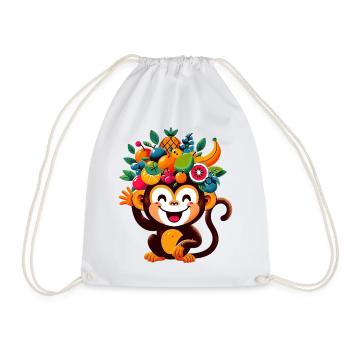 Monkey - Drawstring Bag - white - Front
